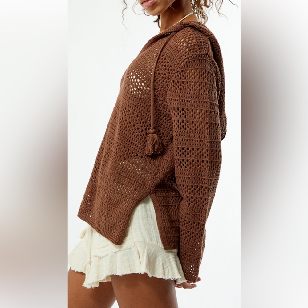 ROXY JR NEW Hippie Hoodie Relaxed Sweater Sz L